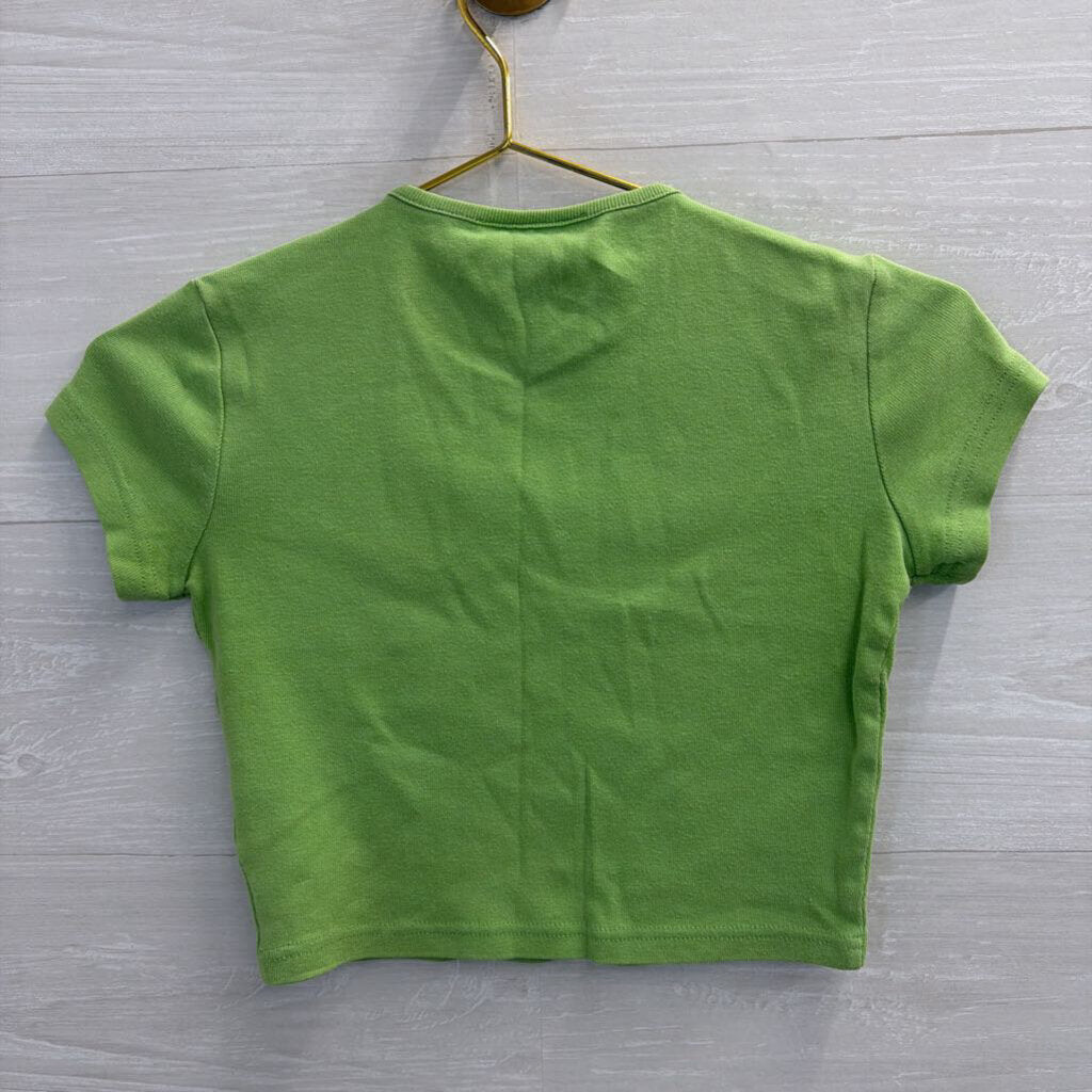 Ralph Lauren Green Cropped Short Sleeve Top Extra Small