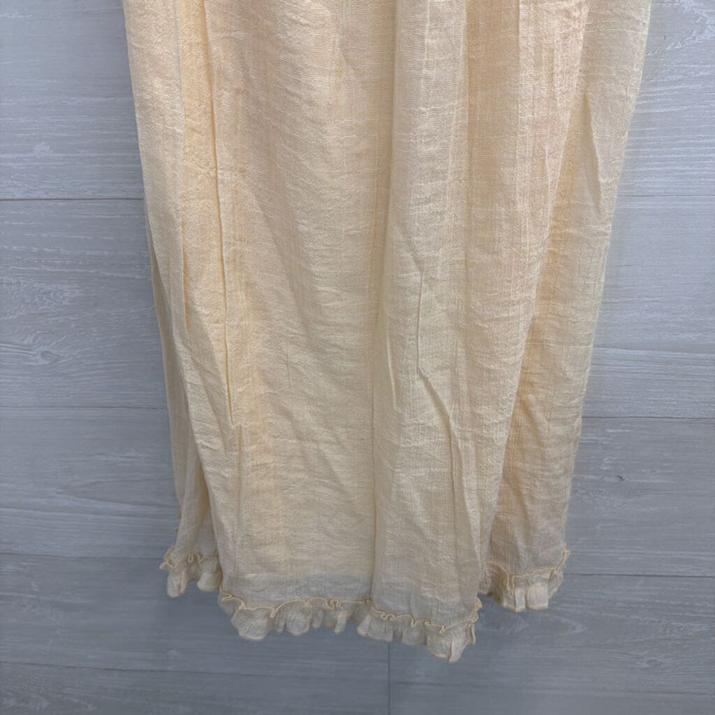 India Boutique Cream Ruffle Hem Dress One Size