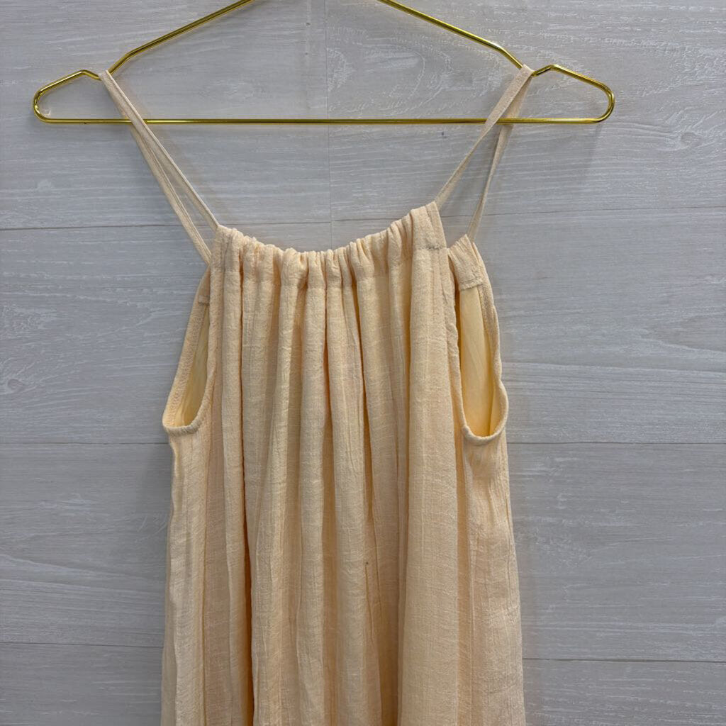 India Boutique Cream Ruffle Hem Dress One Size