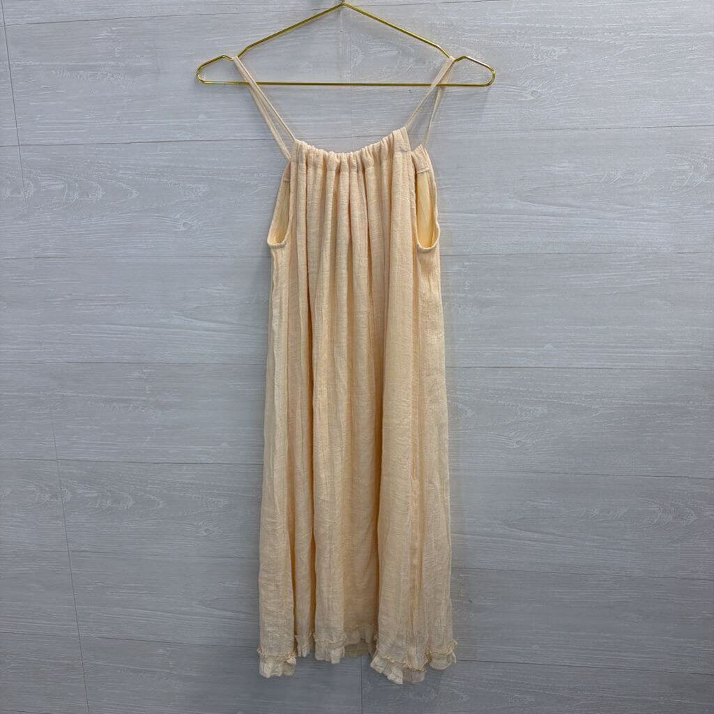 India Boutique Cream Ruffle Hem Dress One Size