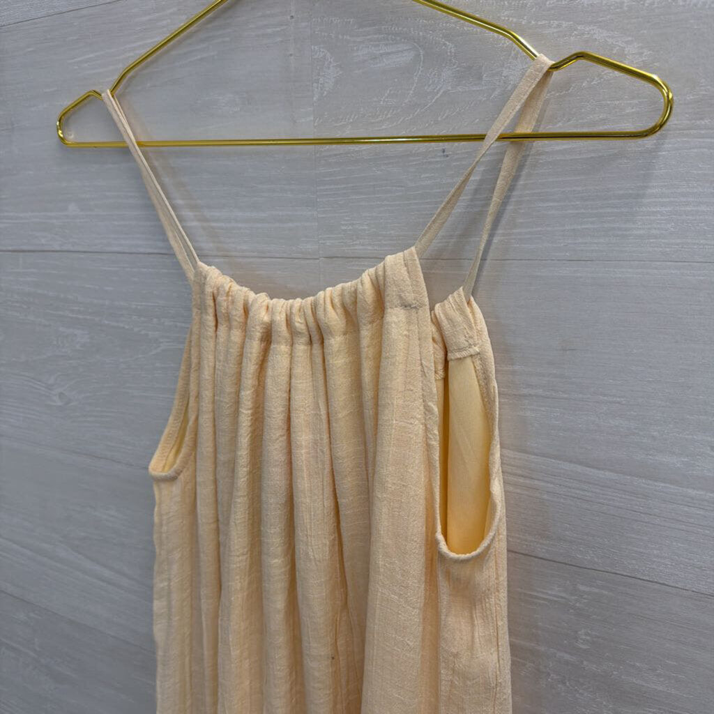 India Boutique Cream Ruffle Hem Dress One Size