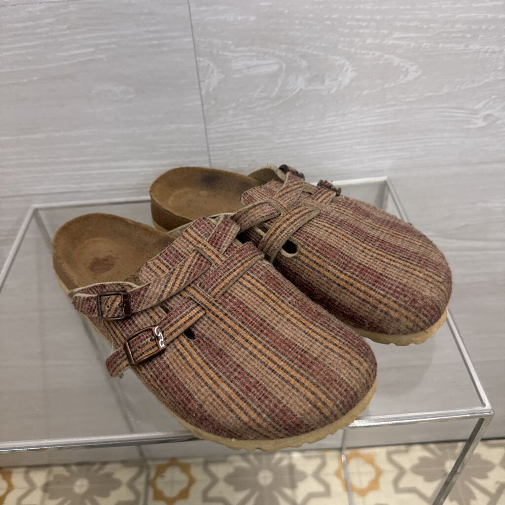 Birkenstock Brown/ Multi Print Slip On Clogs 39