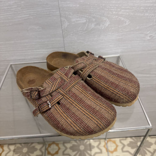 Birkenstock Brown/ Multi Print Slip On Clogs 39