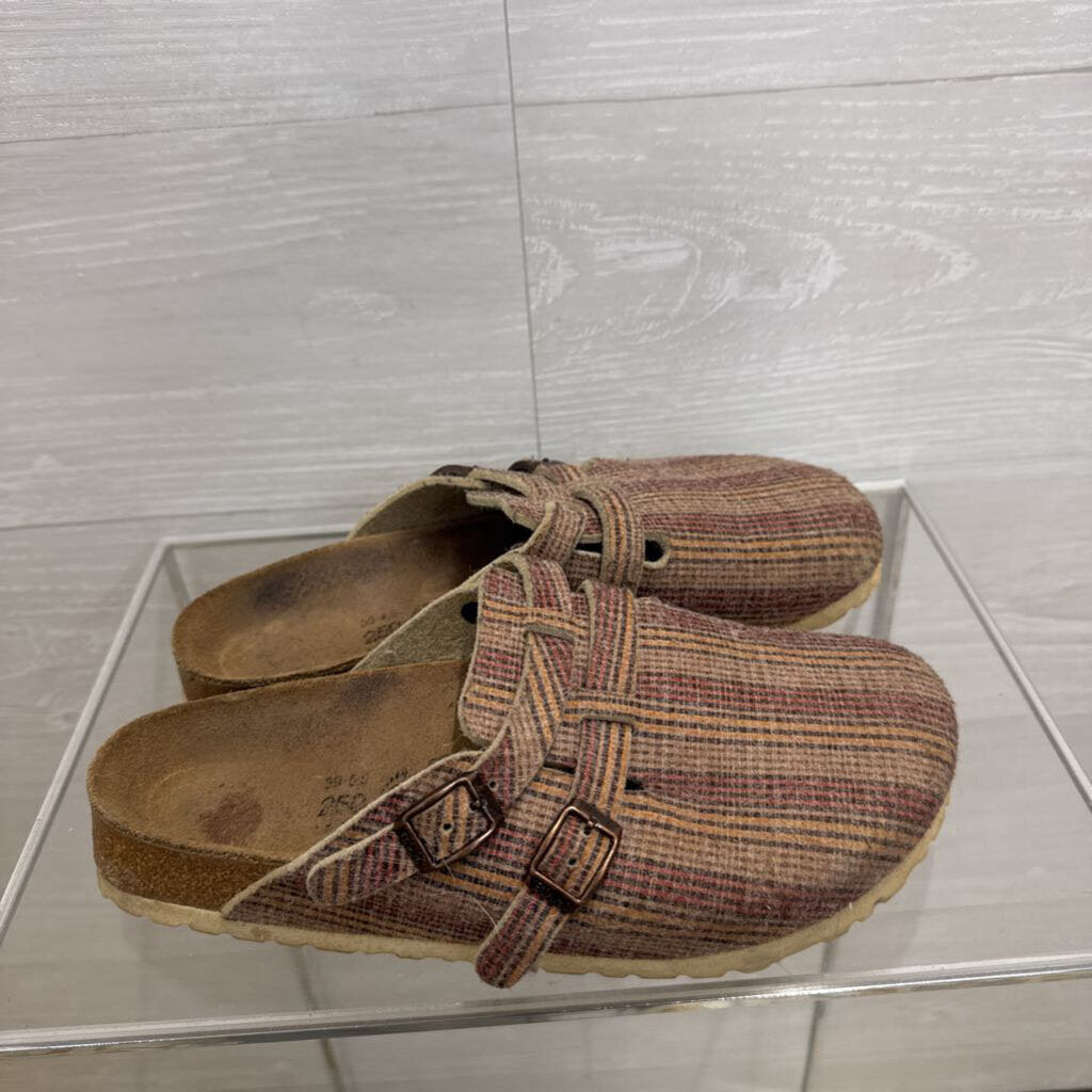 Birkenstock Brown/ Multi Print Slip On Clogs 39