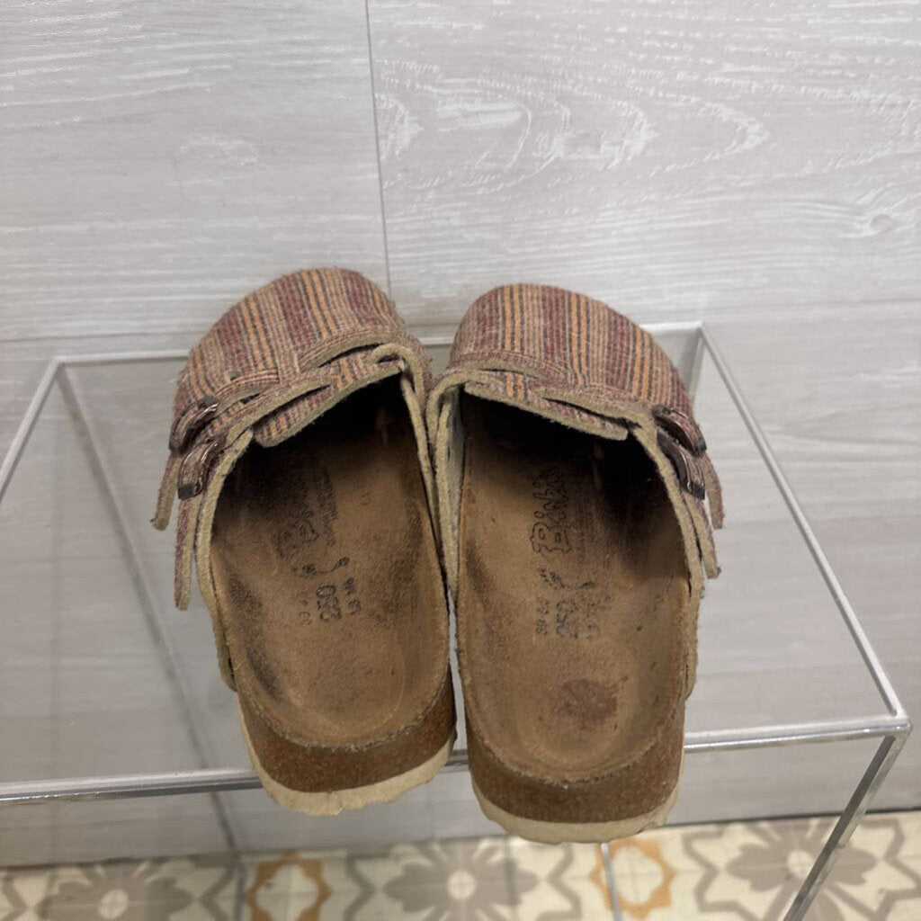 Birkenstock Brown/ Multi Print Slip On Clogs 39