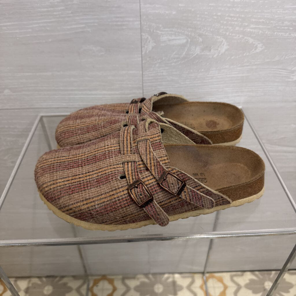 Birkenstock Brown/ Multi Print Slip On Clogs 39
