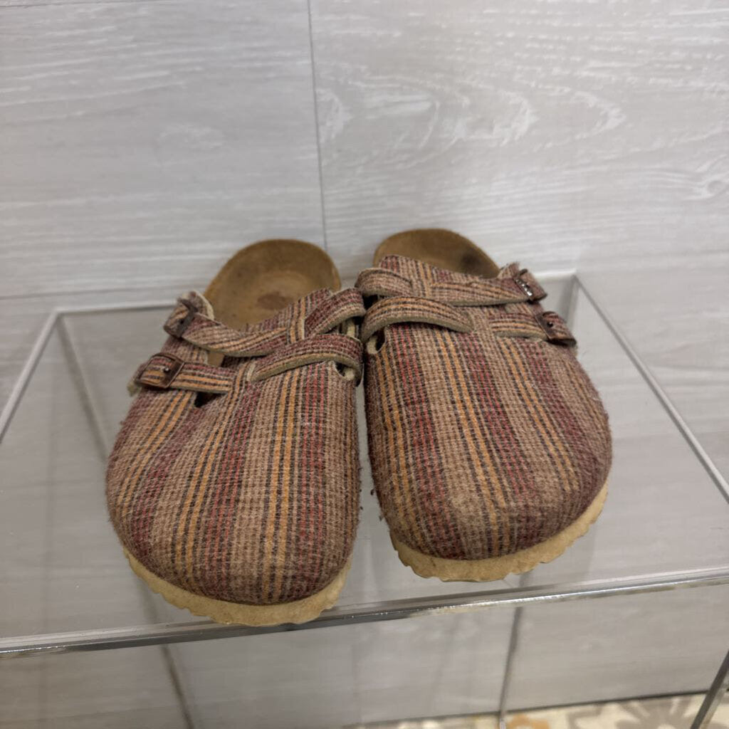 Birkenstock Brown/ Multi Print Slip On Clogs 39