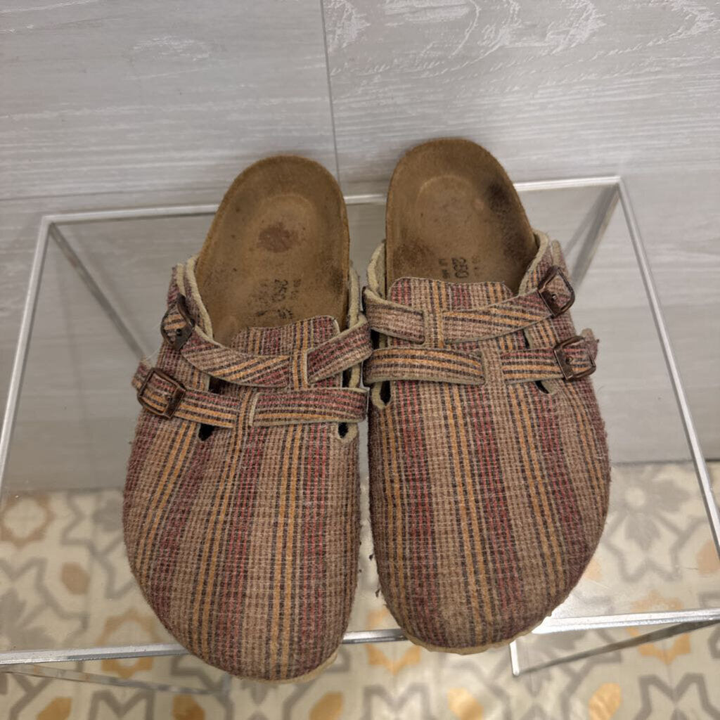 Birkenstock Brown/ Multi Print Slip On Clogs 39