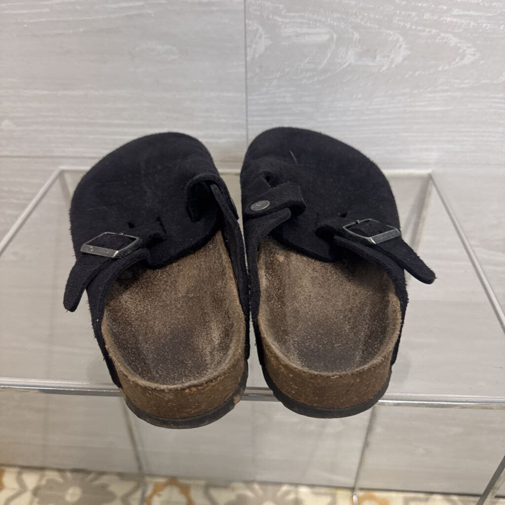 Birkenstock Black Suede Slip On Clogs 39