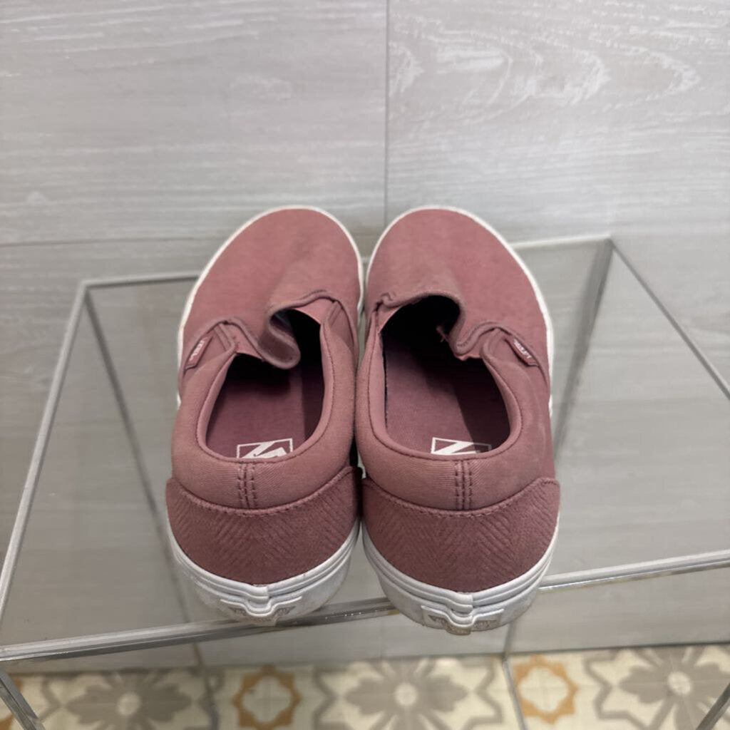 Vans Purple Herringbone Classic Slip On Sneakers 9