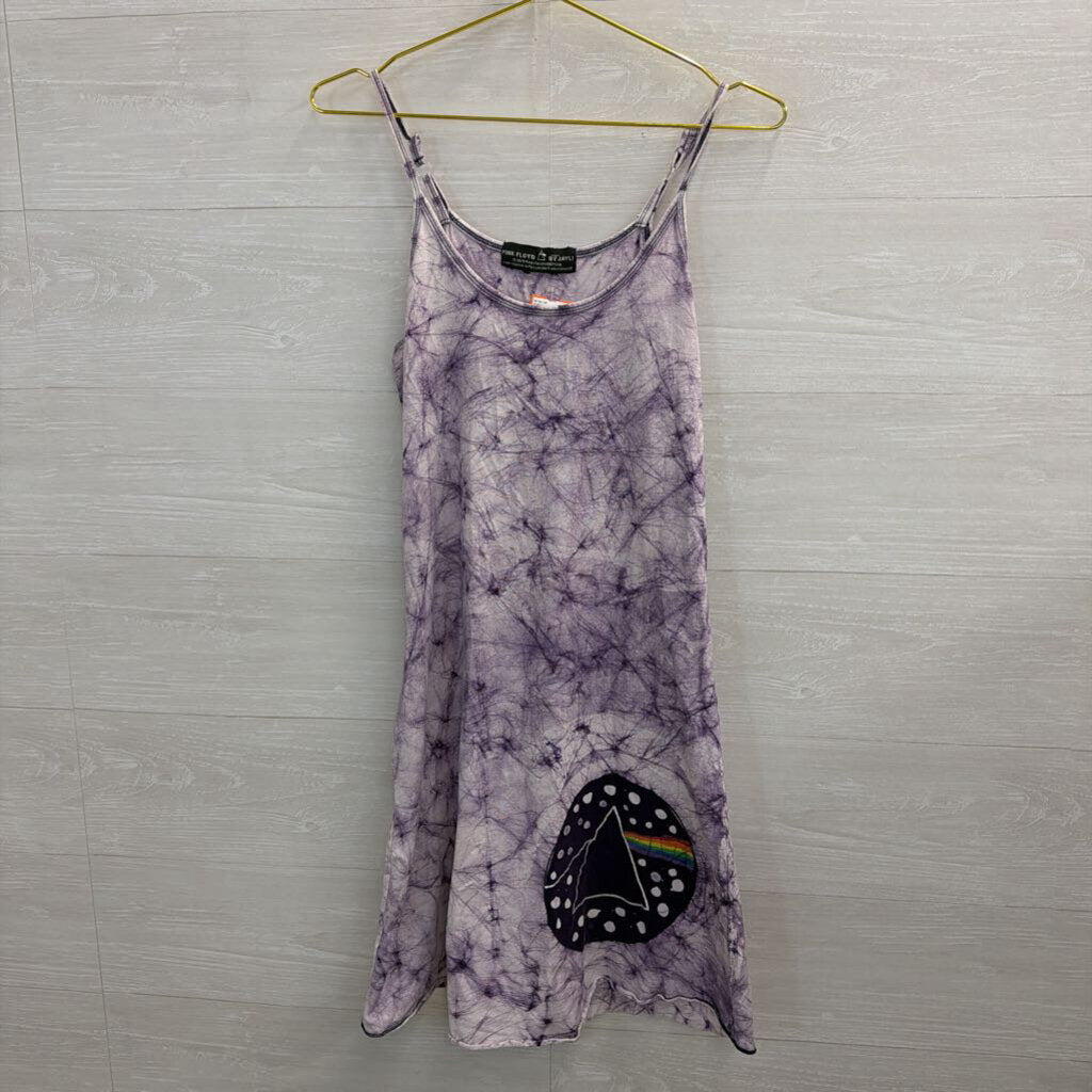 Pink Floyd by Jayli Purple Print Dress Small