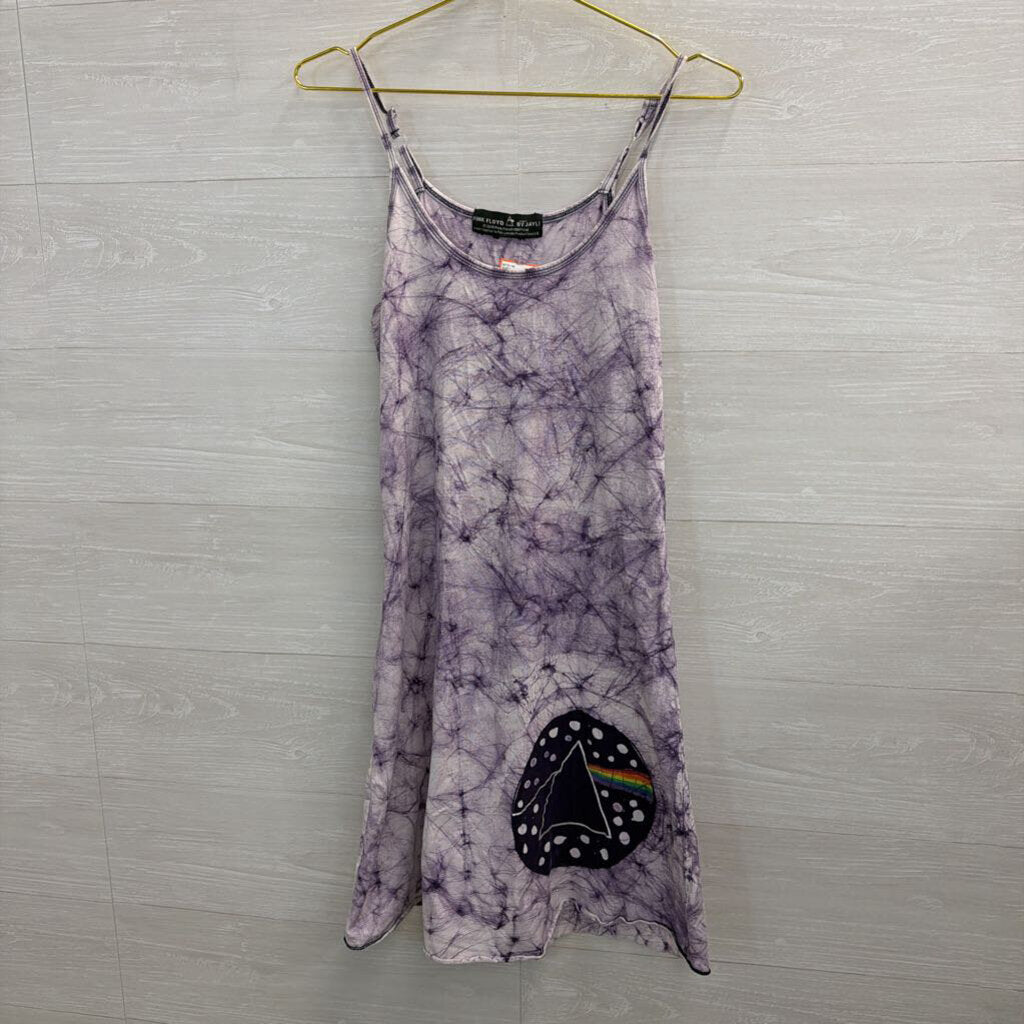 Pink Floyd by Jayli Purple Print Dress Small