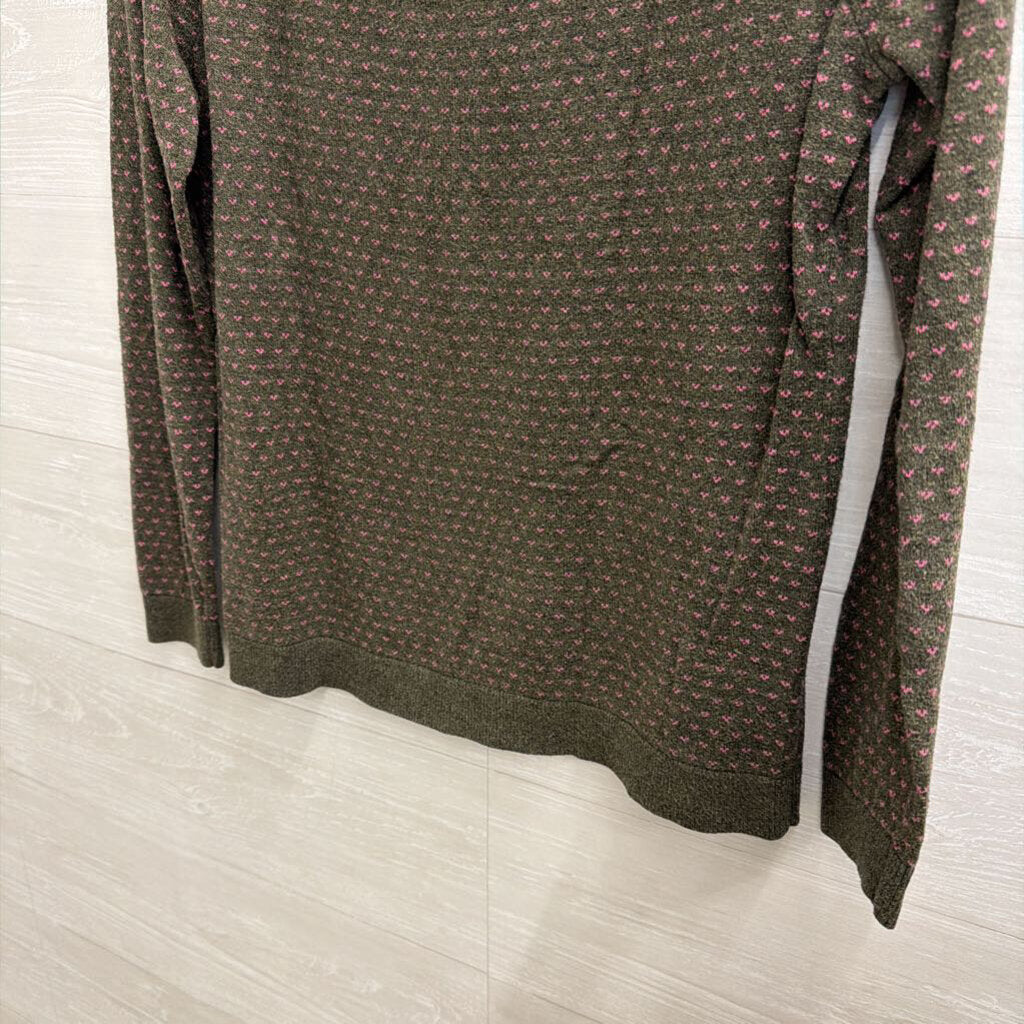 Talbots Green/ Multi Sheep Print Sweater Medium Petite