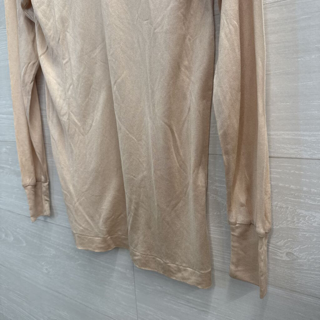 Winter Silks Cream 100% Pure Silk Long Sleeve Top Small