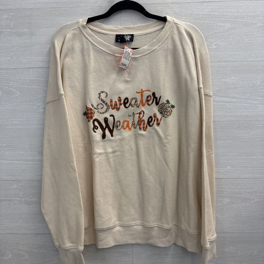 Feeling Festive Cream/ Multi Sweater Weather Long Sleeve Top XXL