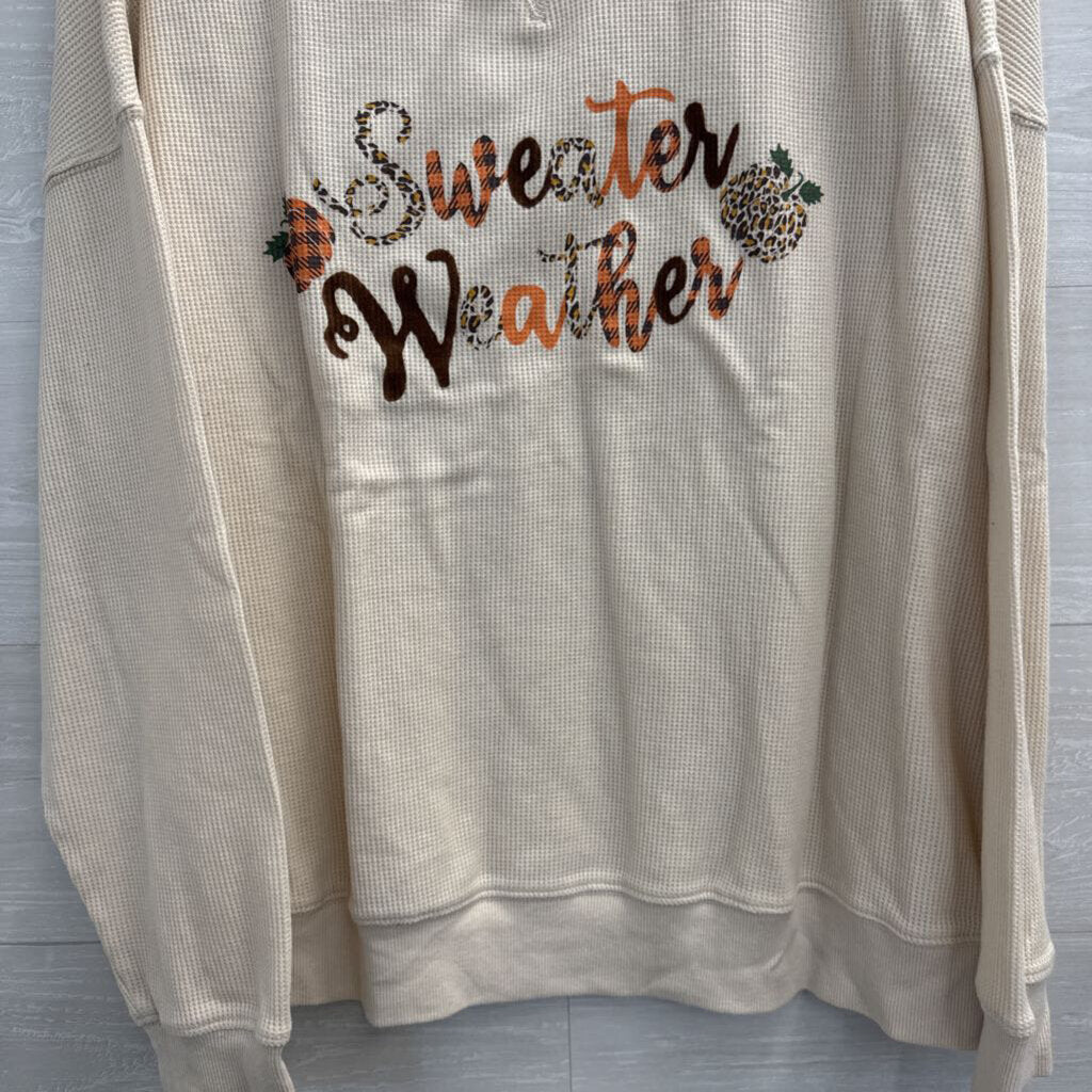 Feeling Festive Cream/ Multi Sweater Weather Long Sleeve Top XXL