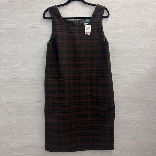 Harve Benard Grey/ Multi Plaid 100% Wool Jumper Dress 10