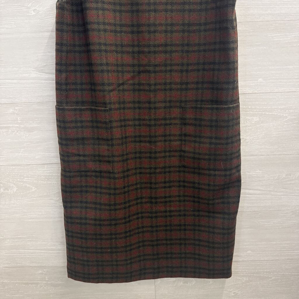 Harve Benard Grey/ Multi Plaid 100% Wool Jumper Dress 10