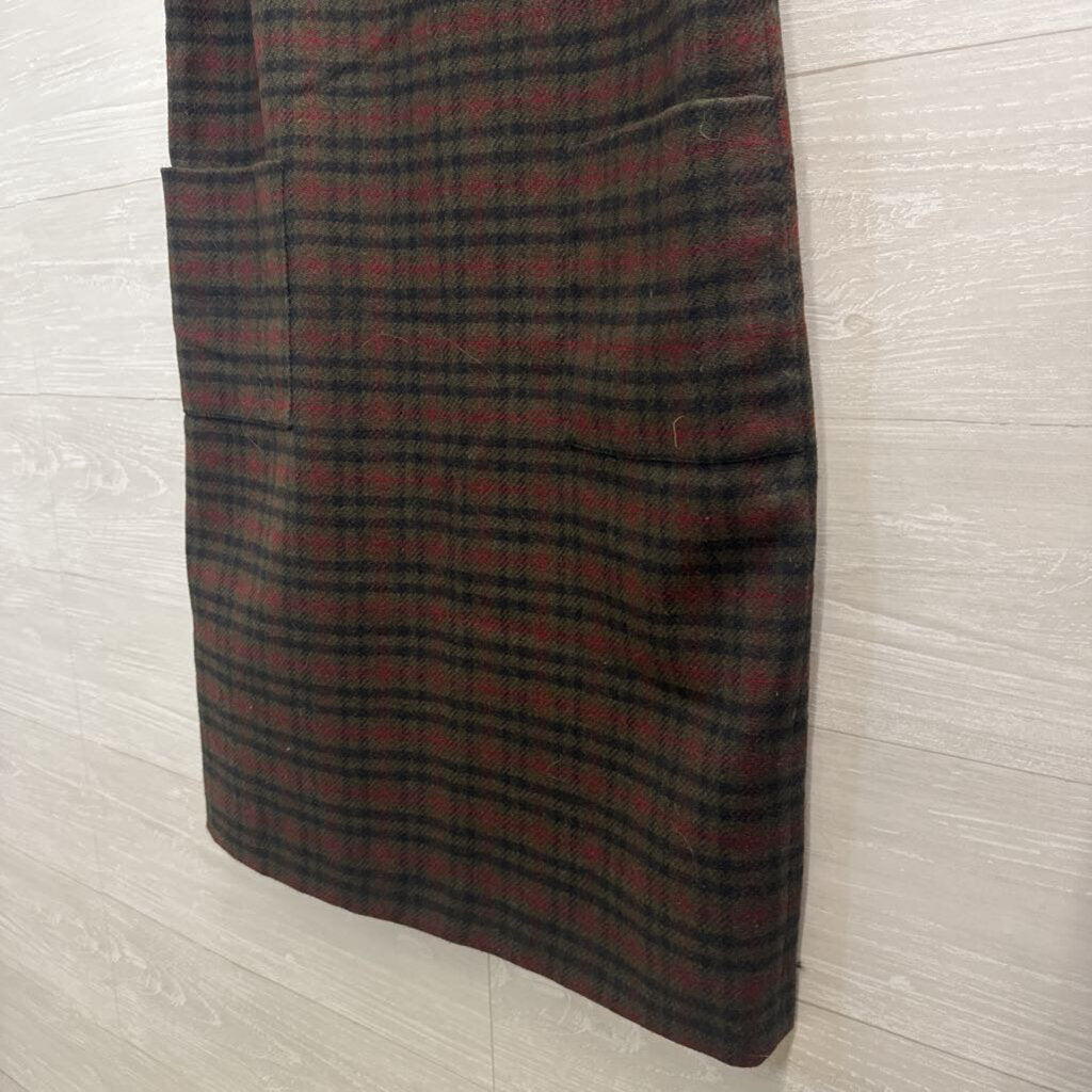 Harve Benard Grey/ Multi Plaid 100% Wool Jumper Dress 10