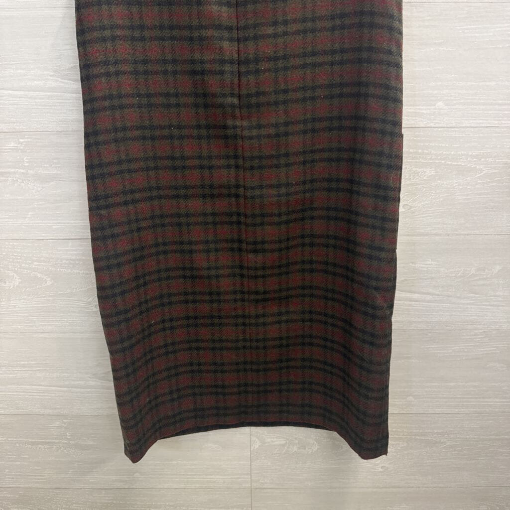 Harve Benard Grey/ Multi Plaid 100% Wool Jumper Dress 10