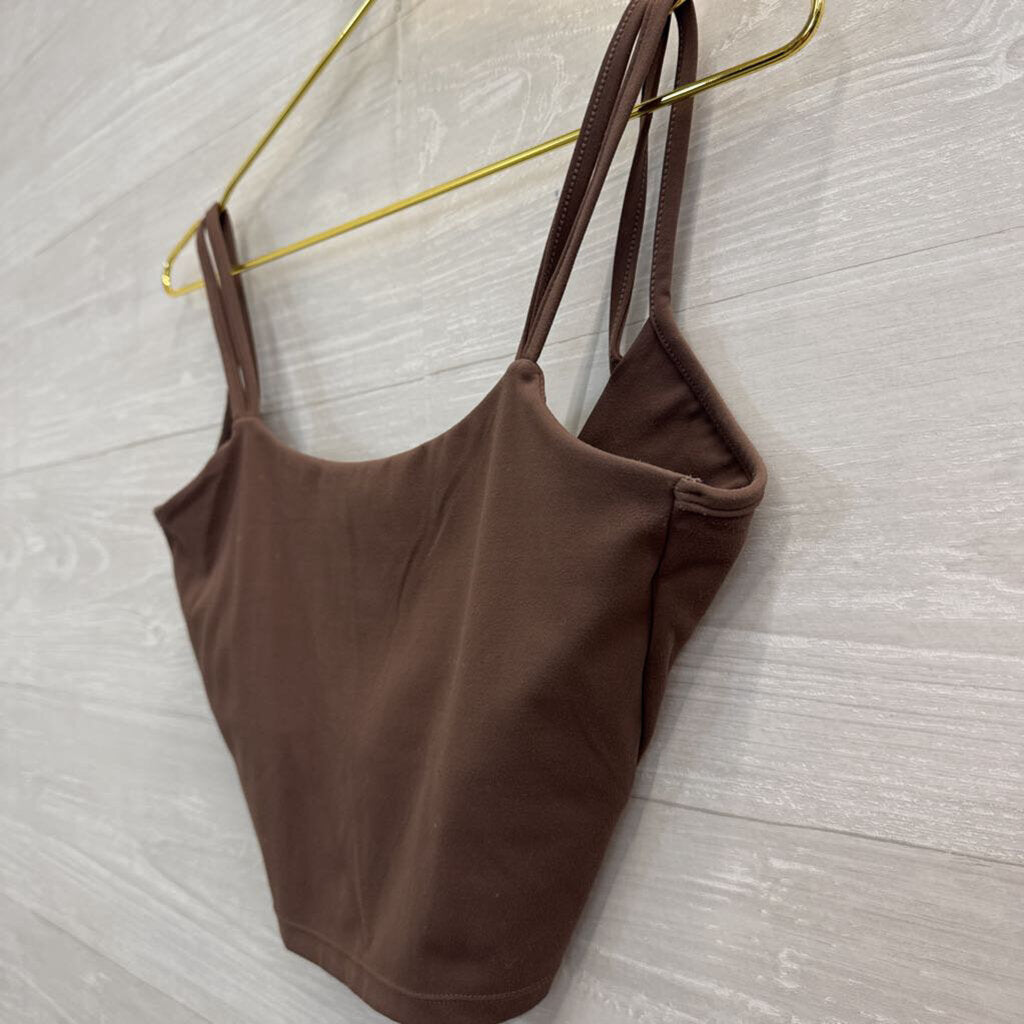 Brown Twist Back Sports Bra Small