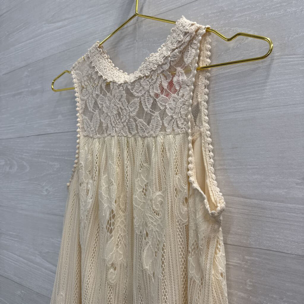 Altar'd State Cream Lace Sleeveless Dress Small