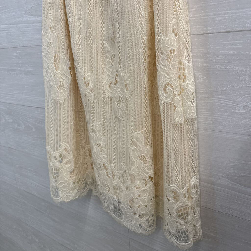 Altar'd State Cream Lace Sleeveless Dress Small