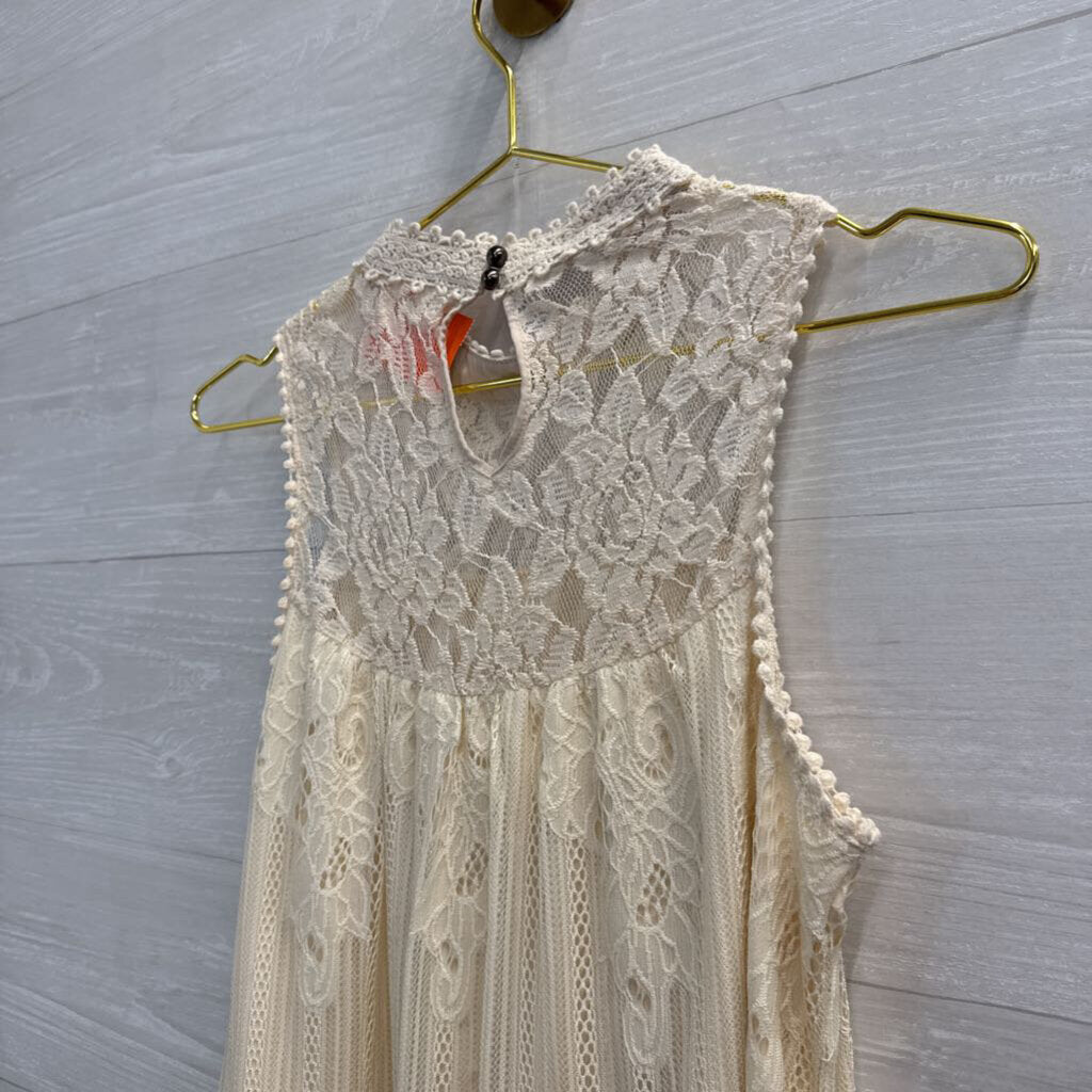 Altar'd State Cream Lace Sleeveless Dress Small