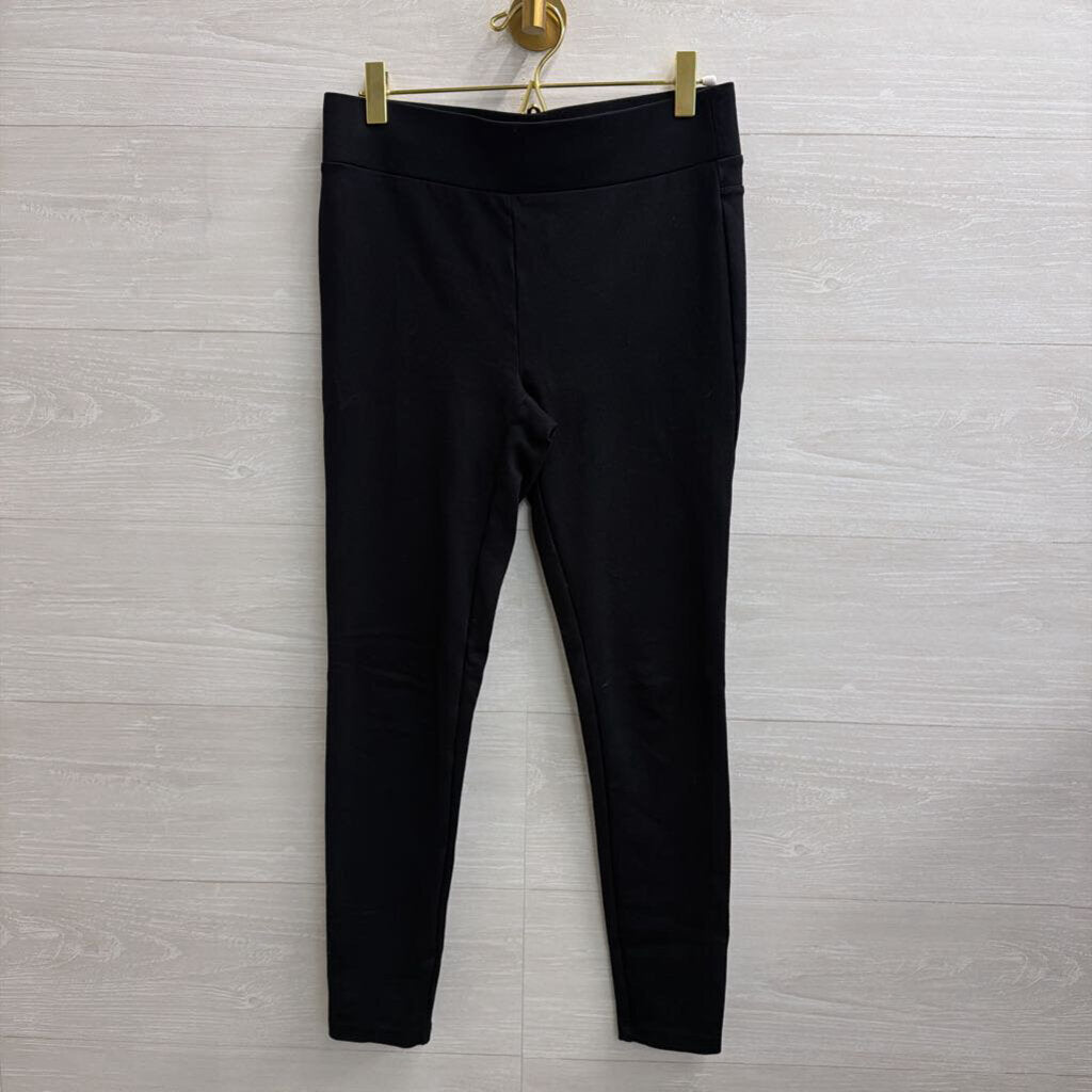 Loft Black Pull On Straight Leg Pants Small