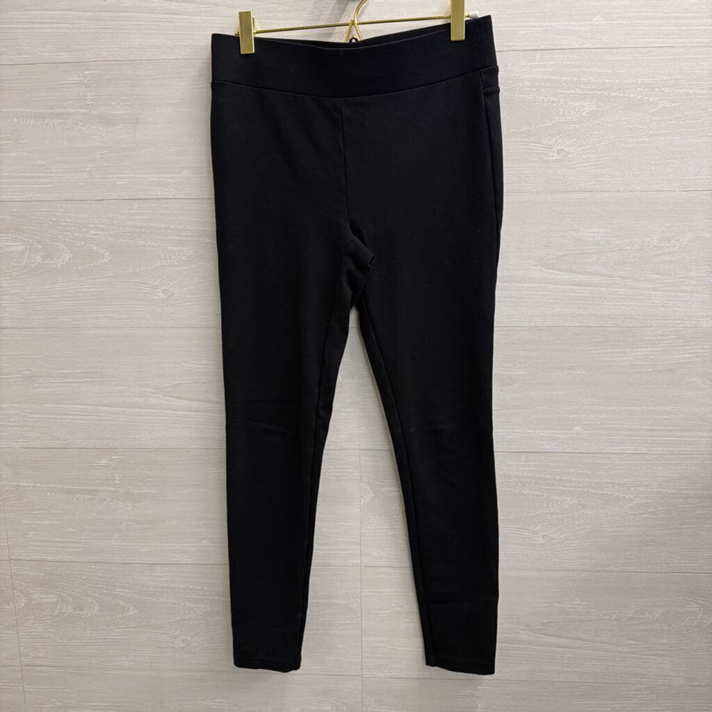 Loft Black Pull On Straight Leg Pants Small