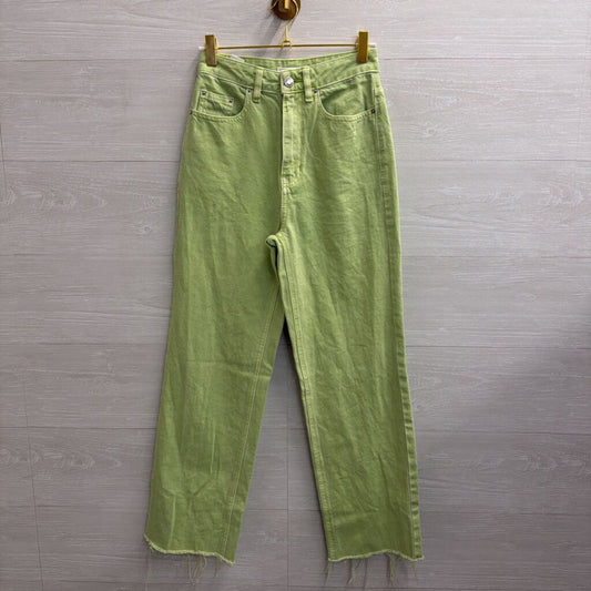 PacSun Green Denim High Waisted Wide Leg Jeans 23
