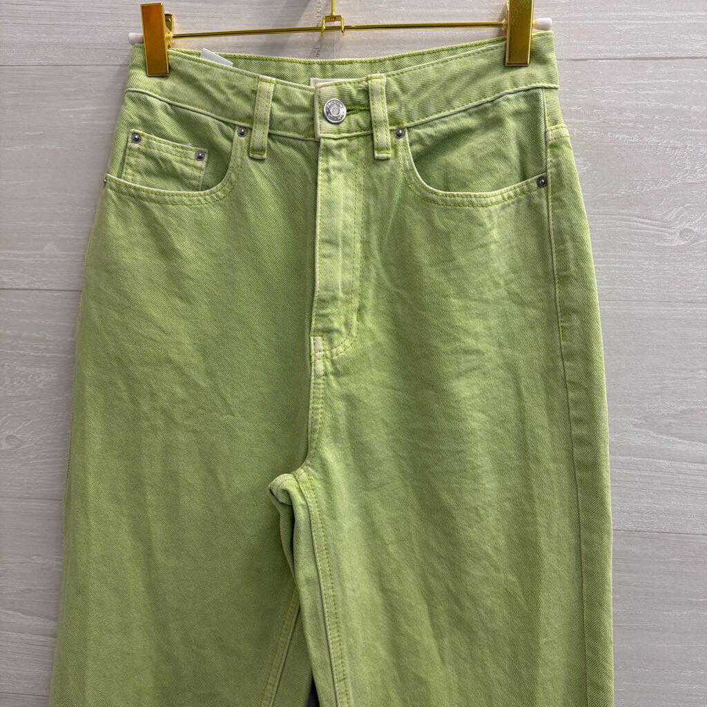 PacSun Green Denim High Waisted Wide Leg Jeans 23