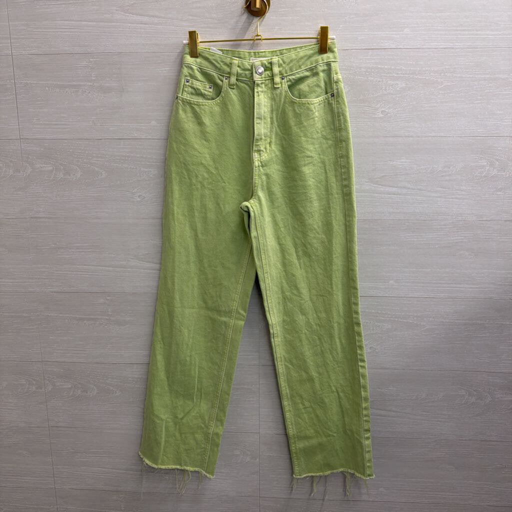 PacSun Green Denim High Waisted Wide Leg Jeans 23