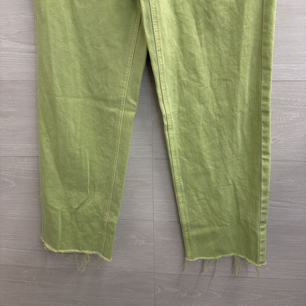 PacSun Green Denim High Waisted Wide Leg Jeans 23