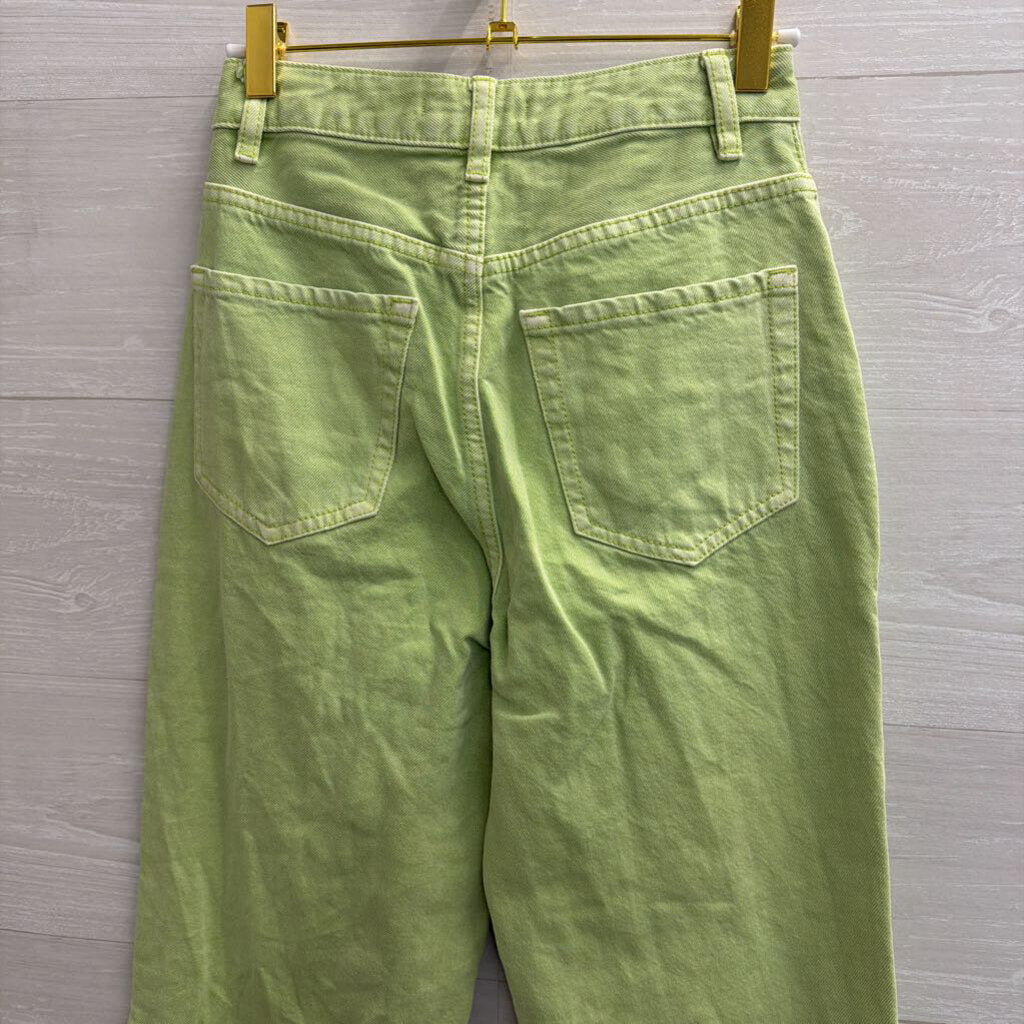 PacSun Green Denim High Waisted Wide Leg Jeans 23