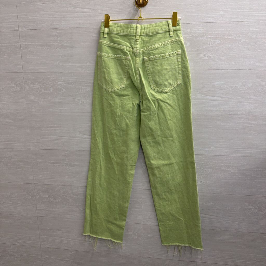PacSun Green Denim High Waisted Wide Leg Jeans 23
