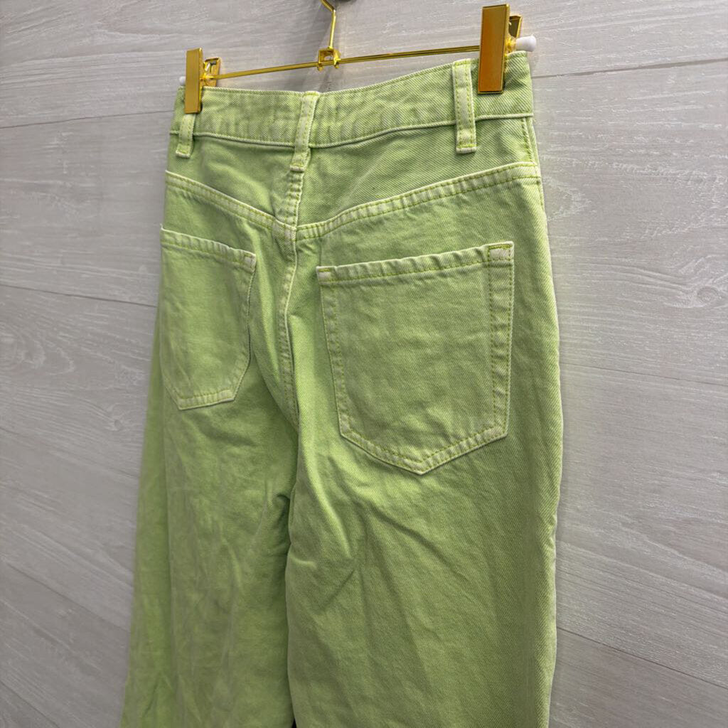 PacSun Green Denim High Waisted Wide Leg Jeans 23