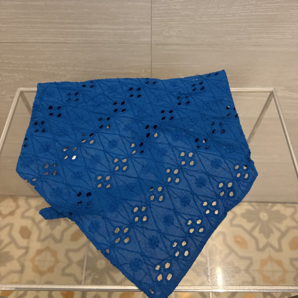 Free People Blue Eyelet Hair Scarf