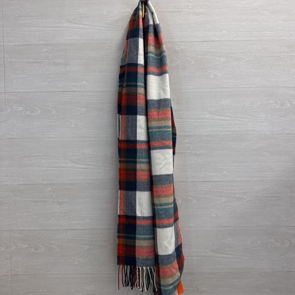 J Crew Green/ Navy/ Multi Plaid Scarf