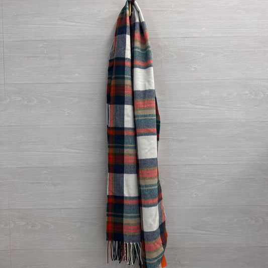 J Crew Green/ Navy/ Multi Plaid Scarf