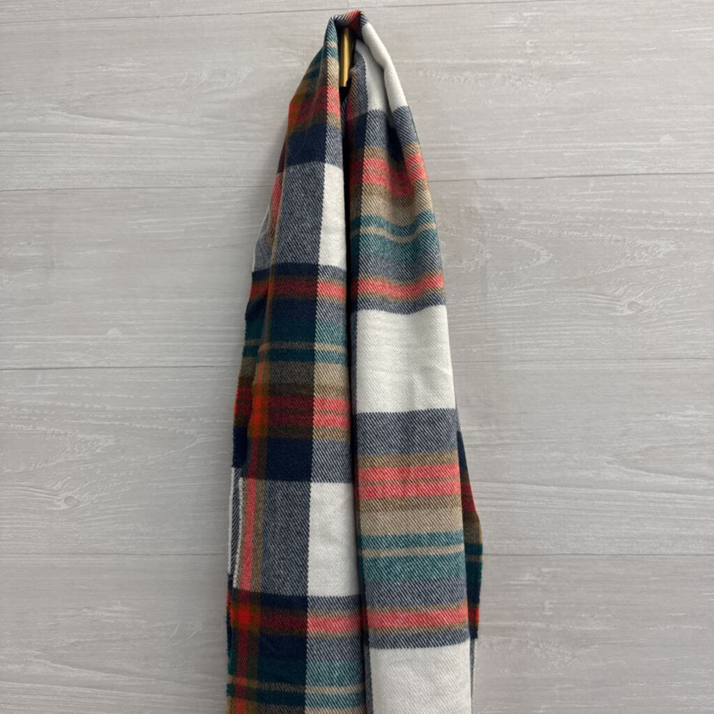 J Crew Green/ Navy/ Multi Plaid Scarf