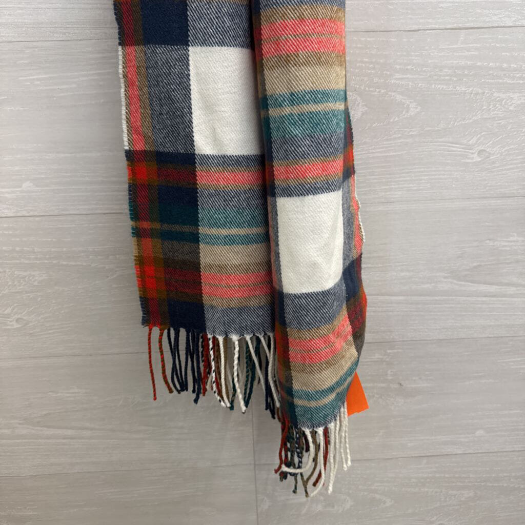 J Crew Green/ Navy/ Multi Plaid Scarf