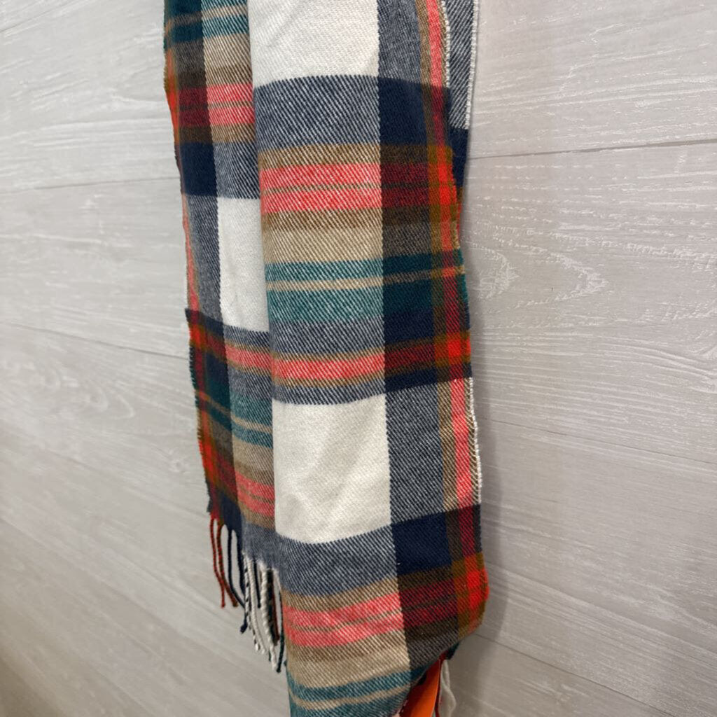 J Crew Green/ Navy/ Multi Plaid Scarf