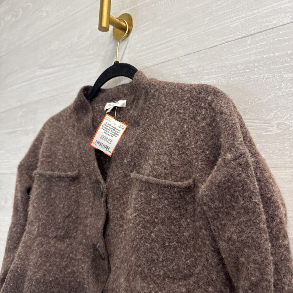 Madewell Brown Cropped Cardigan Sweater Medium