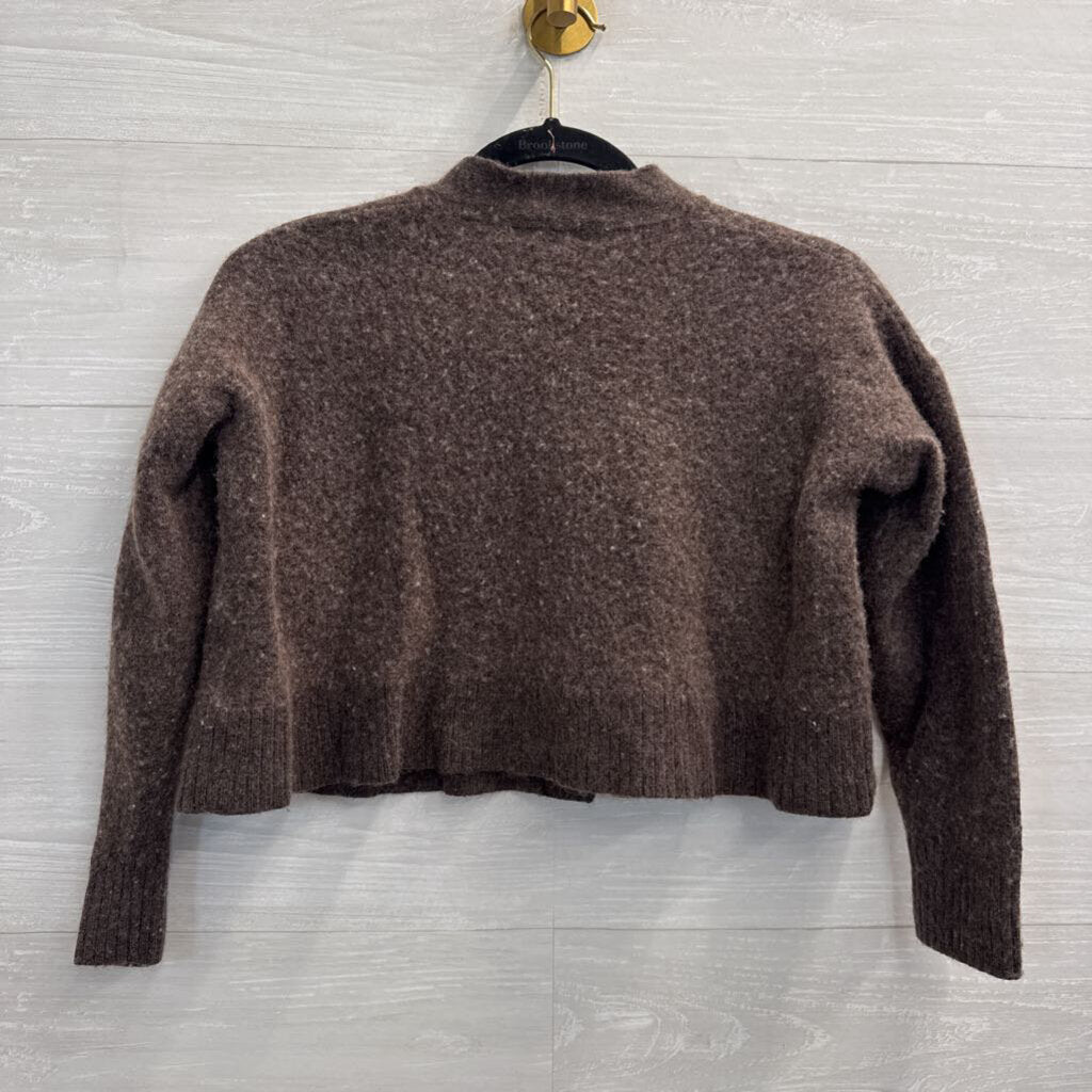 Madewell Brown Cropped Cardigan Sweater Medium
