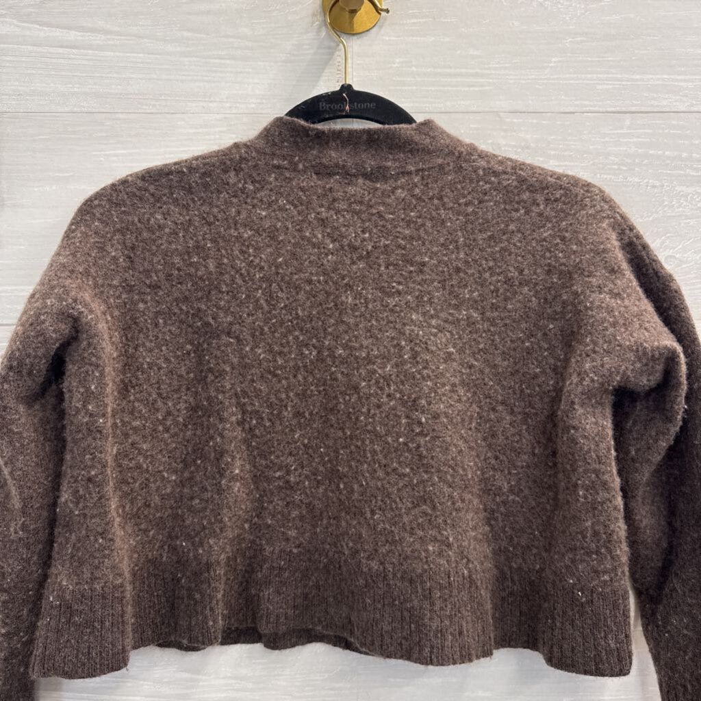 Madewell Brown Cropped Cardigan Sweater Medium