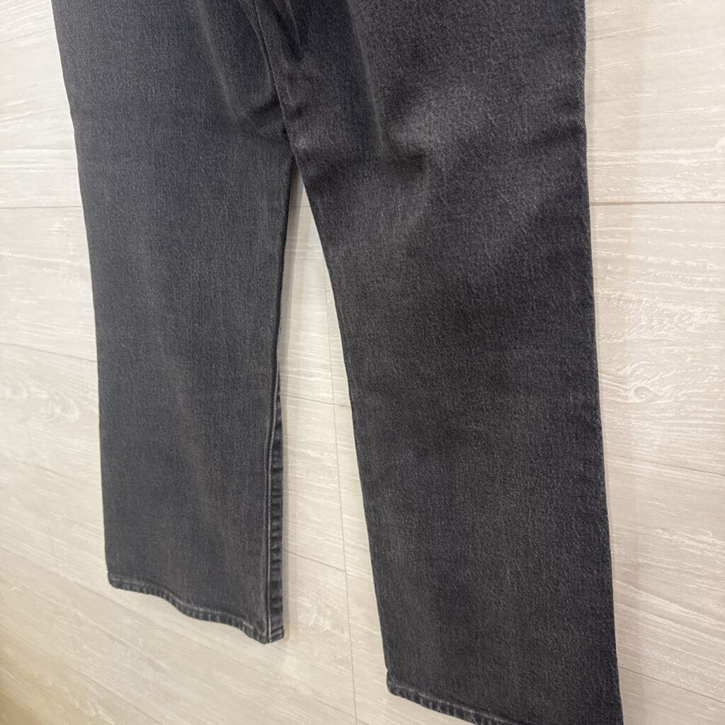 Levi Black Denim Ribcage Crop Boot Jeans 29