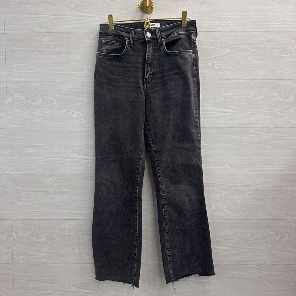 Mavi Black Denim Anika Mid Rise Crop Flare Jeans 27
