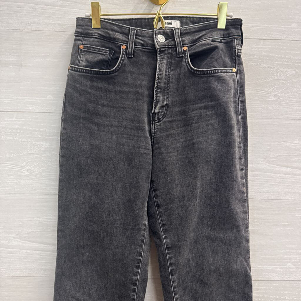 Mavi Black Denim Anika Mid Rise Crop Flare Jeans 27