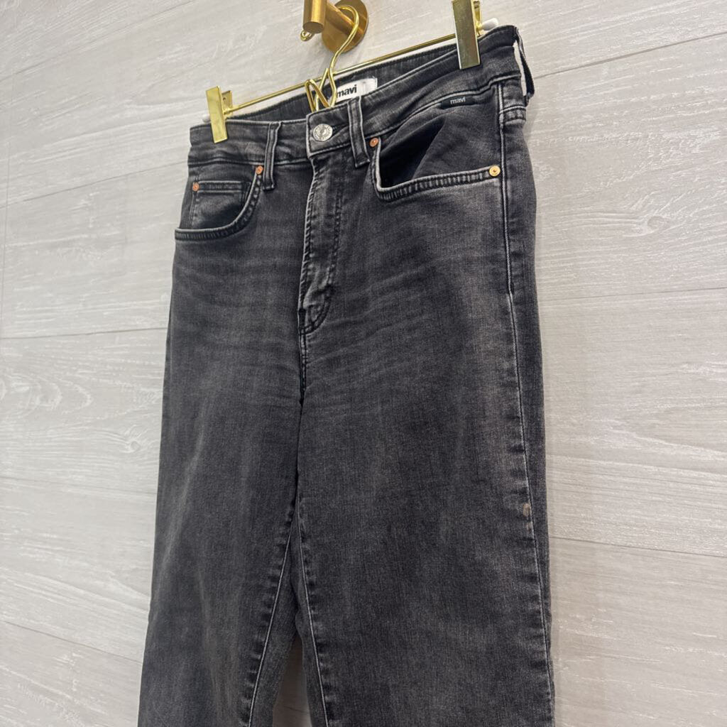 Mavi Black Denim Anika Mid Rise Crop Flare Jeans 27